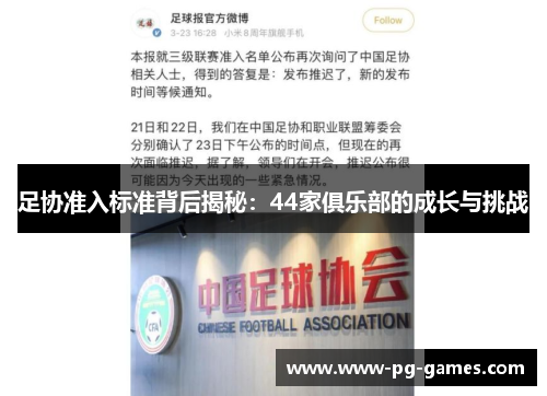 足协准入标准背后揭秘：44家俱乐部的成长与挑战