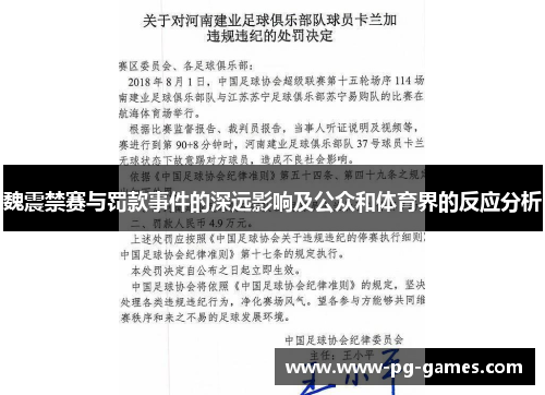 魏震禁赛与罚款事件的深远影响及公众和体育界的反应分析